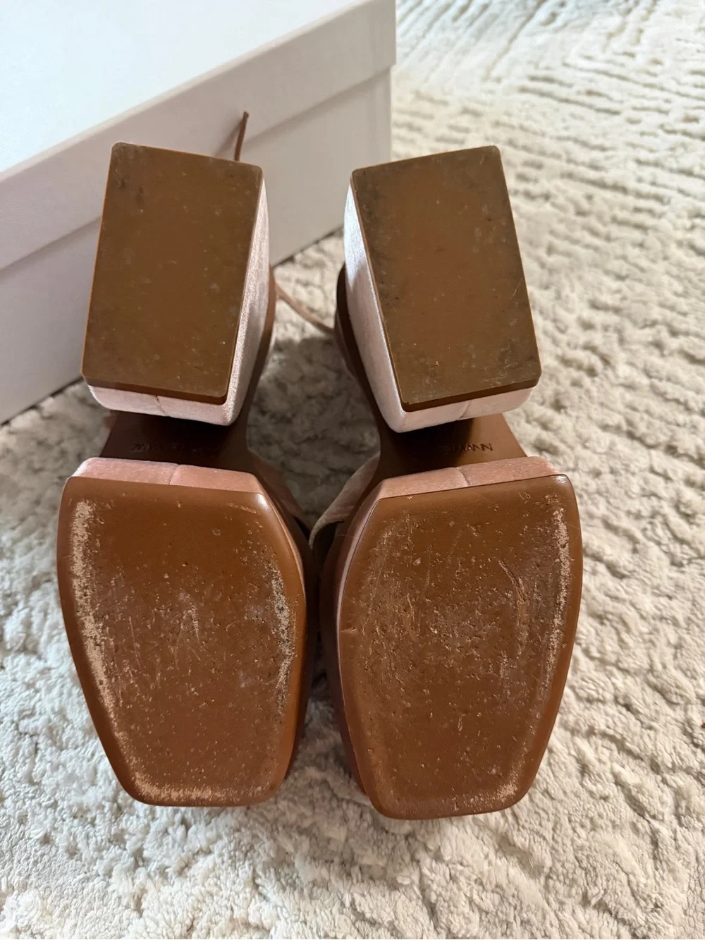 Zimmermann Blush Velvet Platform Wedge Sandals